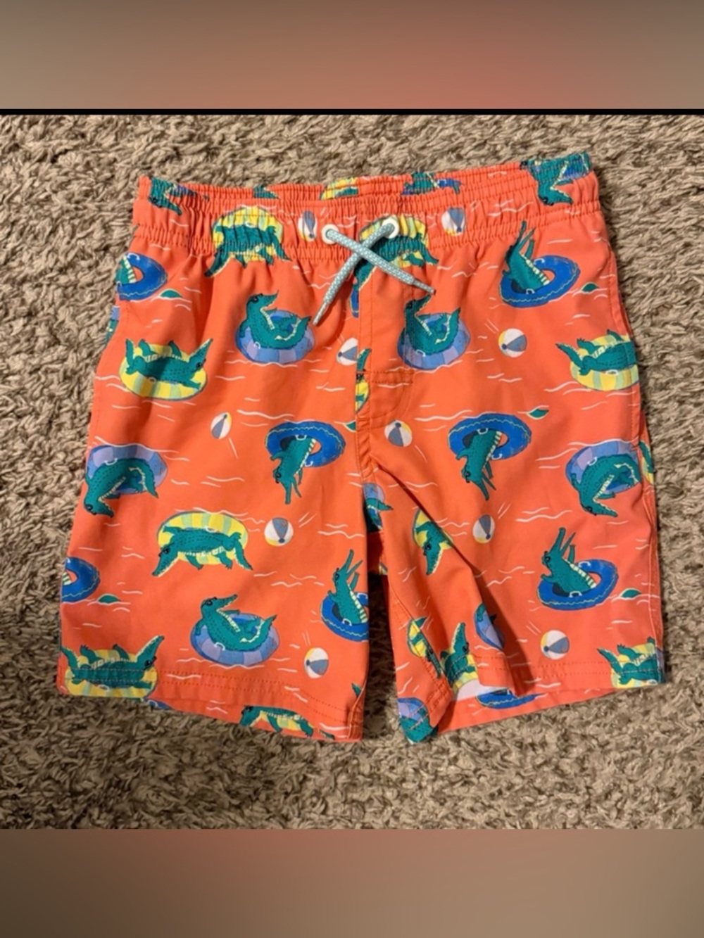 Wonder Nation Dinosaur Print Boys’ Swim Trunks